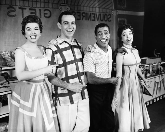 Pat Marshall, Jack Carter, Sammy Davis, Jr and Olga James in "Mr Wonderful". From the Collections of the Museum of the City of New York.