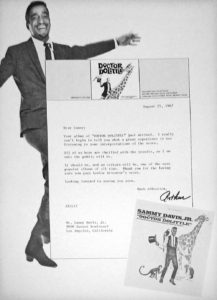 Letter from Producer Arthur Jacobs to Sammy Davis, Jr.